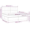 cadre de lit matelas et LED Gris clair 200x200 cm