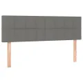 cadre de lit avec matelas Gris foncé 140x200cm Tissu