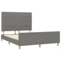 Cadre de lit avec tête de lit Gris foncé 140x190 cm Tissu