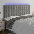 Tête de lit à LED Gris clair 200x5x118/128 cm Velours