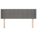 Tête de lit avec oreilles Gris foncé 147x16x78/88 cm Tissu