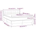 cadre de lit avec matelas Gris foncé 140x200cm Tissu