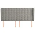 Tête de lit avec oreilles Gris clair 203x23x118/128 cm Velours