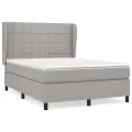 cadre de lit avec matelas Gris clair 140x200cm Tissu