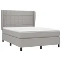 cadre de lit avec matelas Gris clair 140x200cm Tissu