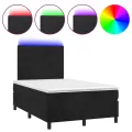 cadre de lit et matelas LED Noir 120x200 cm Velours