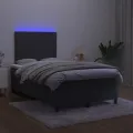 cadre de lit et matelas LED Noir 120x200 cm Velours