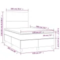 cadre de lit et matelas LED Noir 120x200 cm Velours