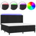 cadre de lit matelas et LED Noir 200x200 cm Velours