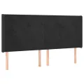 cadre de lit matelas et LED Noir 200x200 cm Velours