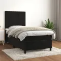 cadre de lit avec matelas Noir 100x200 cm Velours