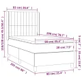 cadre de lit avec matelas Bleu 90x200 cm Tissu
