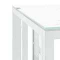 Table basse argenté 50x50x50 cm acier inoxydable et verre
