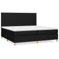 cadre de lit avec matelas Noir 200x200 cm Tissu