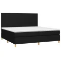 cadre de lit avec matelas Noir 200x200 cm Tissu