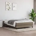 cadre de lit avec matelas Taupe 160x200 cm Tissu