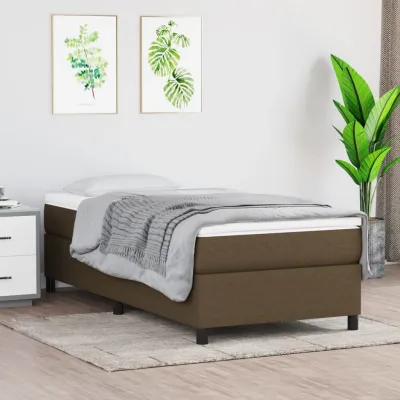 cadre de lit avec matelas Marron foncé 80x200 cm
