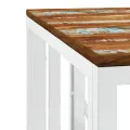 Table basse argenté acier inoxydable/bois massif récupération