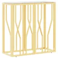 Table console doré 70x30x70 cm acier inoxydable et verre