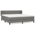 cadre de lit avec matelas Gris foncé 180x200cm Tissu