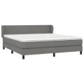 cadre de lit avec matelas Gris foncé 180x200cm Tissu
