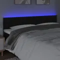 Tête de lit à LED Noir 180x5x78/88 cm Similicuir