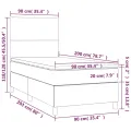 cadre de lit avec matelas et LED Noir 90x200cm Tissu