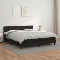 cadre de lit avec matelas Noir 180x200 cm Similicuir