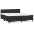 cadre de lit avec matelas Noir 180x200 cm Similicuir