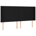 Tête de lit avec oreilles Noir 183x16x118/128 cm Tissu