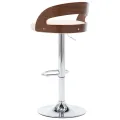 Tabourets de bar lot de 2 crème similicuir et bois courbé