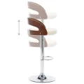Tabourets de bar lot de 2 crème similicuir et bois courbé