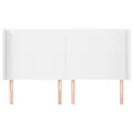 Tête de lit avec oreilles Blanc 183x23x118/128 cm Similicuir