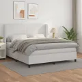 cadre de lit avec matelas Blanc 180x200cm Similicuir