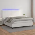 cadre de lit avec matelas et LED Blanc 180x200 cm