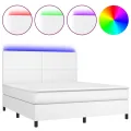 cadre de lit avec matelas et LED Blanc 180x200 cm