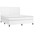 cadre de lit avec matelas et LED Blanc 180x200 cm