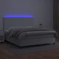 cadre de lit avec matelas et LED Blanc 180x200 cm