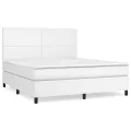 cadre de lit avec matelas Blanc 180x200cm Similicuir