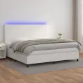 cadre de lit avec matelas et LED Blanc 200x200 cm