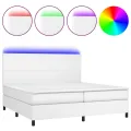 cadre de lit avec matelas et LED Blanc 200x200 cm