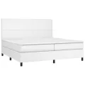 cadre de lit avec matelas et LED Blanc 200x200 cm