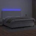 cadre de lit avec matelas et LED Blanc 200x200 cm