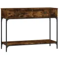 Table console chêne fumé 100x34,5x75 cm bois d'ingénierie