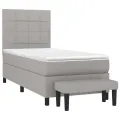 cadre de lit avec matelas Gris clair 80x200 cm Tissu