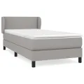 cadre de lit et matelas Gris clair 90x190 cm Tissu