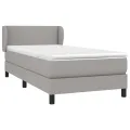 cadre de lit et matelas Gris clair 90x190 cm Tissu