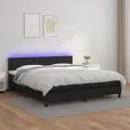 cadre de lit avec matelas et LED Noir 160x200 cm