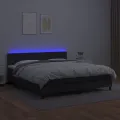 cadre de lit avec matelas et LED Noir 160x200 cm