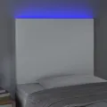 Tête de lit à LED Blanc 80x5x118/128 cm Similicuir